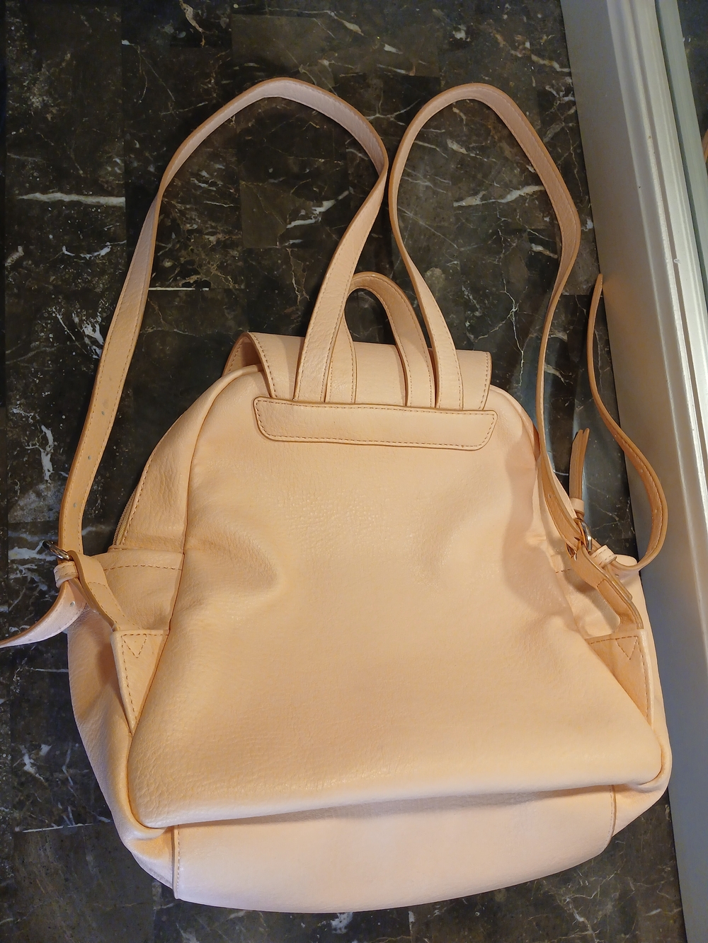 LC Lauren Conrad Peach Faux Leather Mini Backpack - Picture 10 of 16